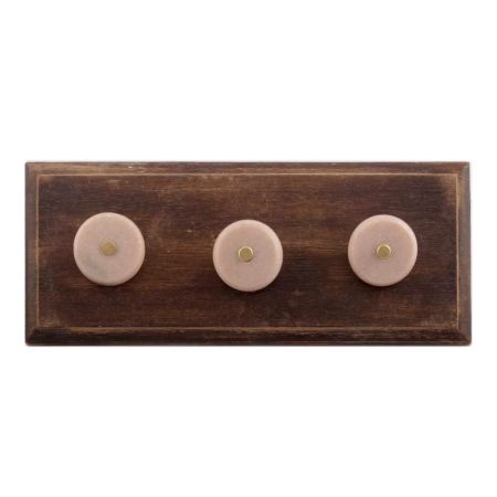 Baby Pink Stone Flat Wooden Hooks